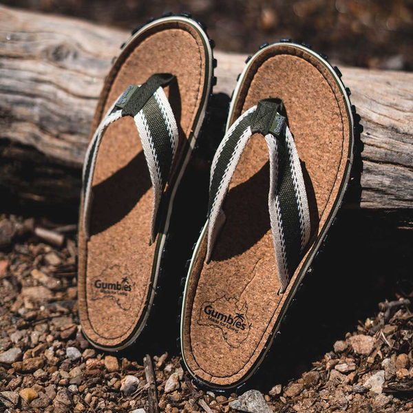 Gumbies - unisex CORKER flip flops - KHAKI