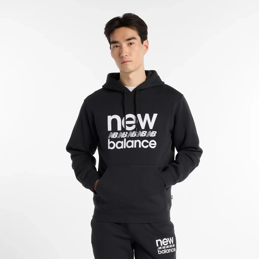 New Balance men's SPORT GRAPHIC FLEECE HOODIE BK MT51941BK sweatshirt