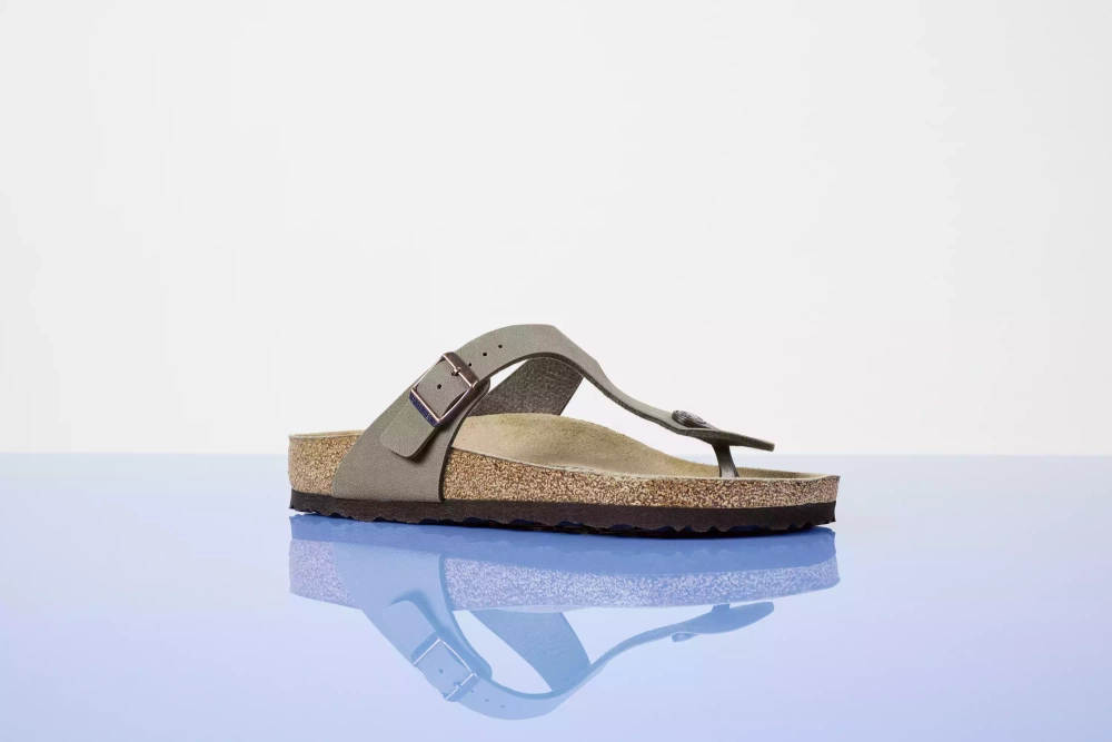 Birkenstock Nubuk-Flip-Flops GIZEH BS 0043391 Stone (Standardbreite)