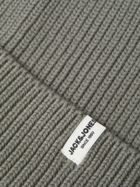 Jack&Jones czapka zimowa JACKRINK BEANIE LN 12193386 CASTOR GRAY