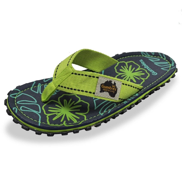 Gumbies flip flops ISLANDER FLIP-FLOPS LIME HIBISCUS