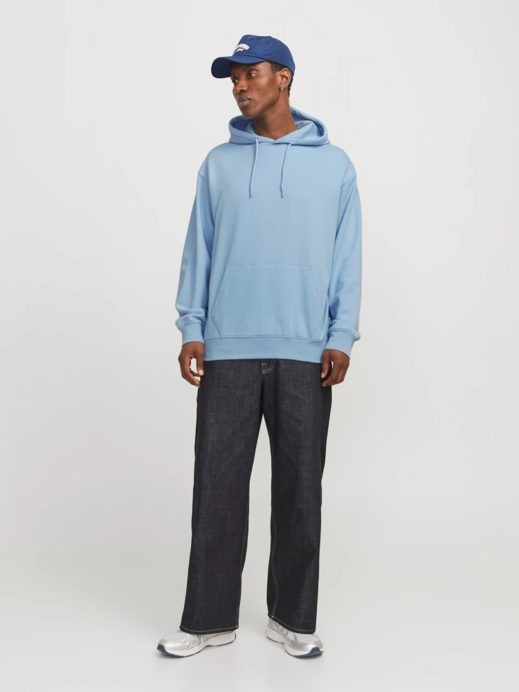 Jack&Jones męska bluza z kapturem JJESTAR BASIC SWEAT HOOD NOOS 12257852 CHAMBRAY BLUE