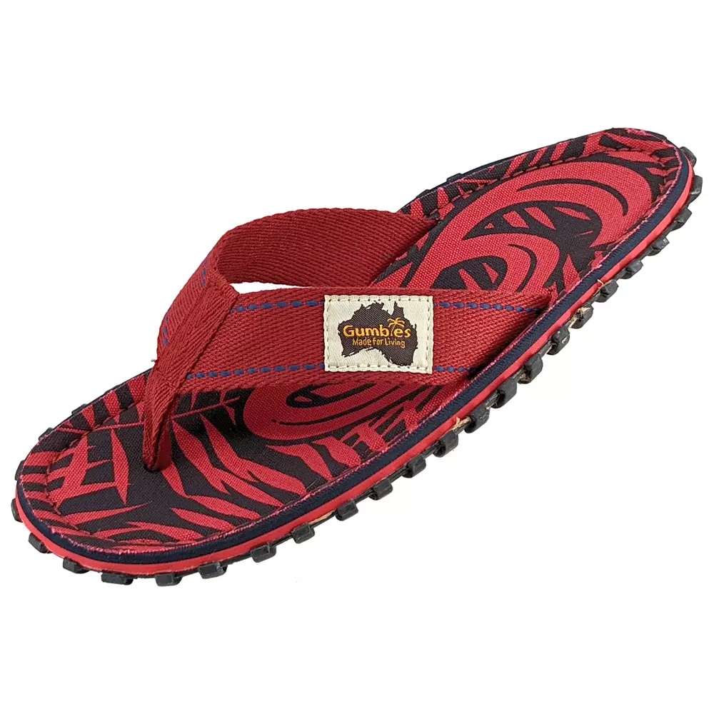 Gumbies unisex flip flops Islander RED G