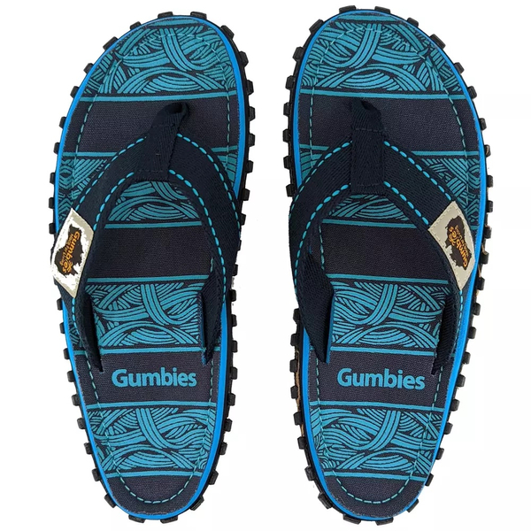 Gumbies Islander flip flops unisex NAVY WAVES