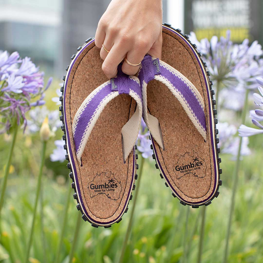 Gumbies - women's CORKER flip flops - PURPLE