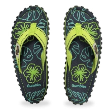 Gumbies iSLANDER FLIP-FLOPS LIME HIBISCUS flip flops