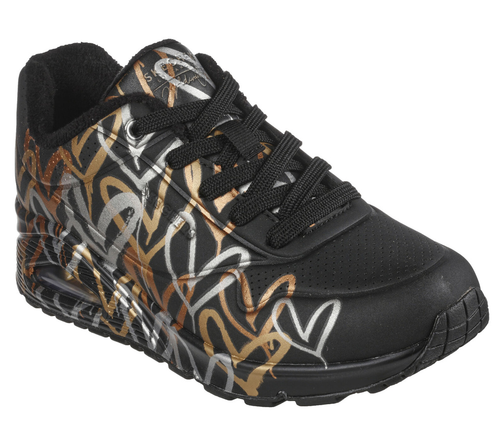 Skechers damskie buty sportowe UNO METALLIC LOVE 155523/BKGD