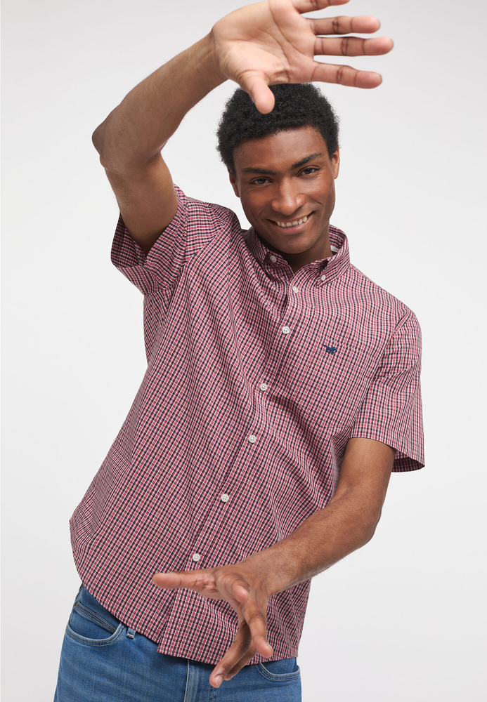 Mustang cotton short sleeve plaid shirt COLLIN MINI CHECK 1013857-12446