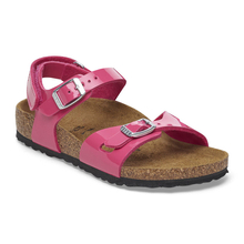 Birkenstock women's RIO AS KIDS sandals 1029497 PATENT FUCHSIA TULIP (standard width)