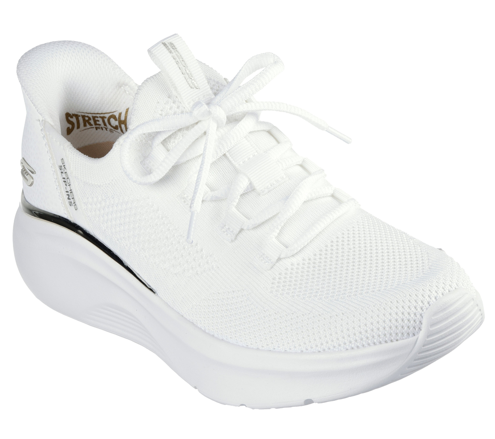 Skechers buty damskie sneakersy Slip-ins: BOBS Sport B Love - True Delight  117617 WHT white