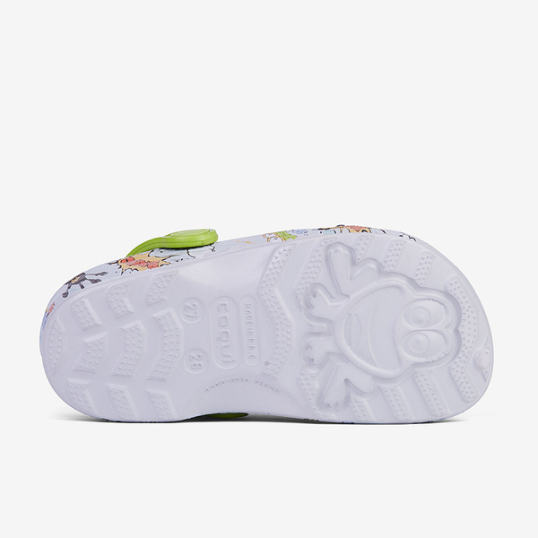 Coqui chodaki dziecięce LITTLE FROG 8701-630-4615 Khaki grey/Party green Hero + Amulet