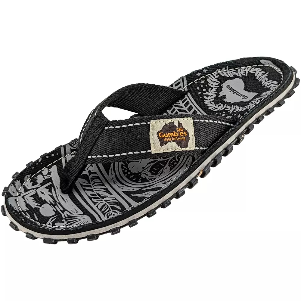 Gumbies unisex flip flops ISLANDER MIDNIGHT BLACK