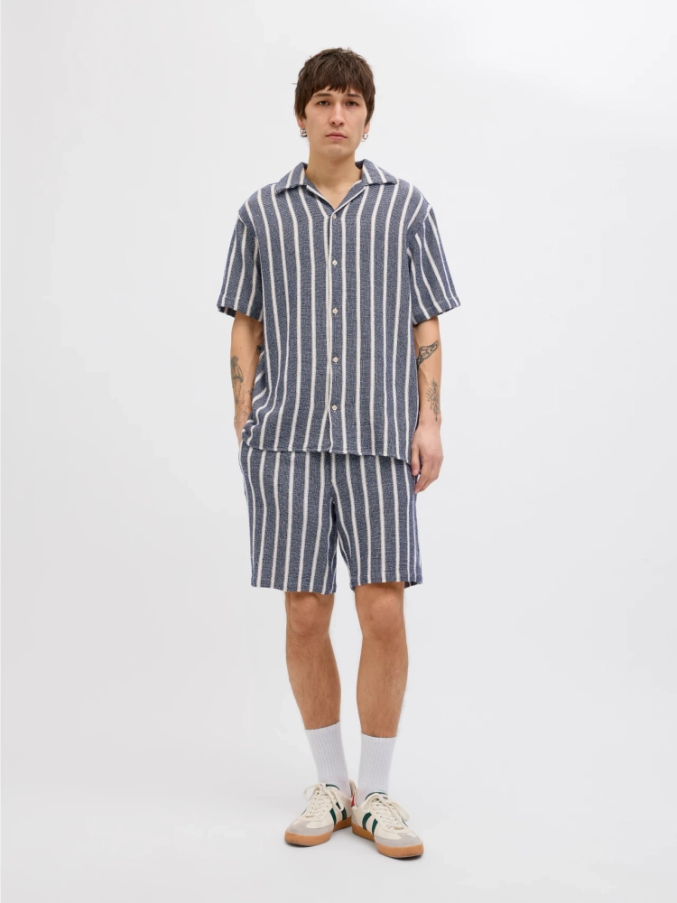 Jack&Jones kurze Jogginghose JPSTJAIDEN COBA STRIPE JOG SHORTS REG SN 12274413 OCEAN CAVERN