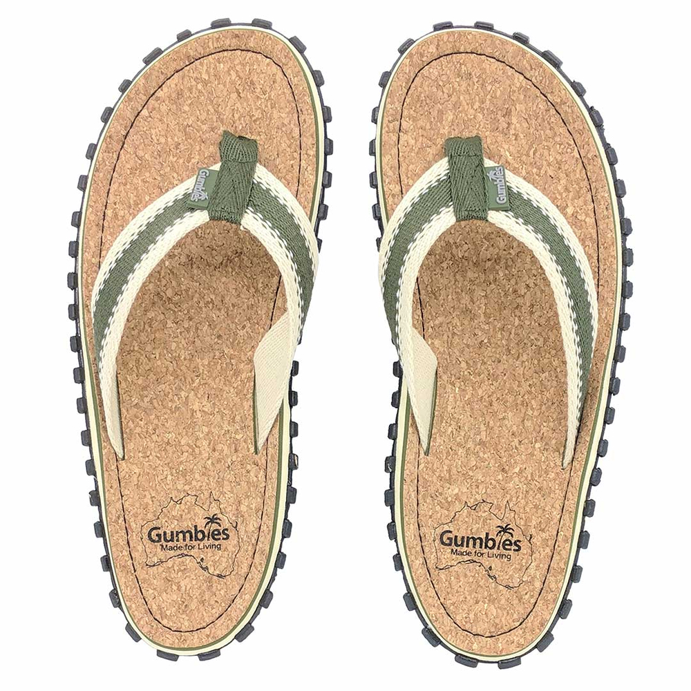 Gumbies - unisex CORKER flip flops - KHAKI