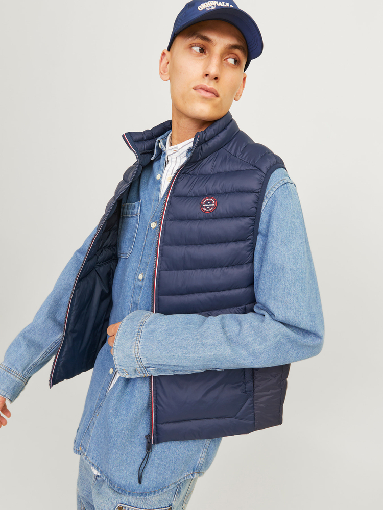 Jack & Jones unten ärmellos JJEMULTI BODYWARMER COLLAR NOOS 12258457 NAVY BLAZER/TRUE RED