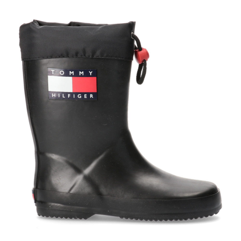 Tommy Hilfiger kalosze z flagą i troczkami ze stoperem T3X6-30766-0047999 - czarne